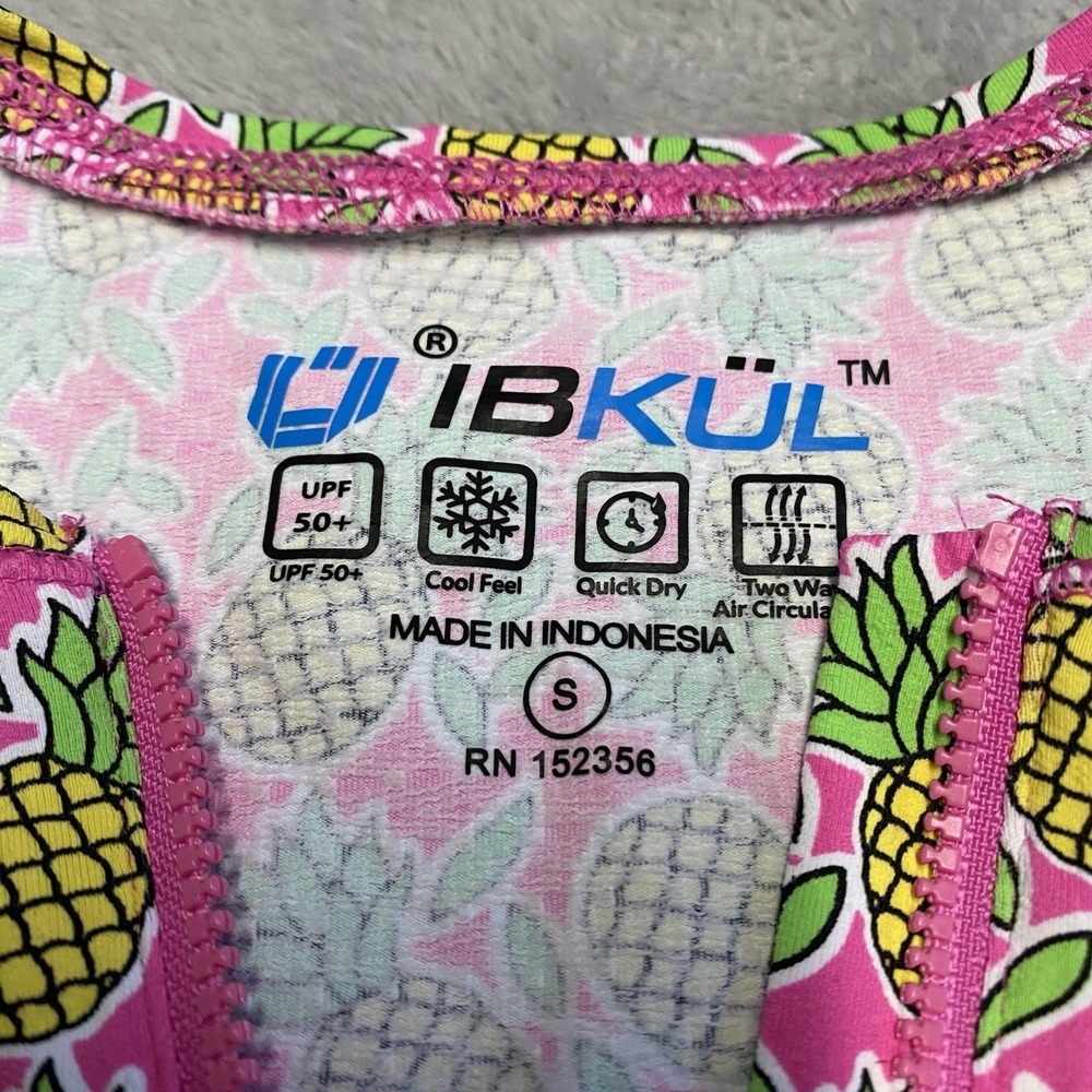 Ibkul Dress Small Pink Pineapple Print Performance Golf Pickleball UPF 50+ - Picture 2 of 8